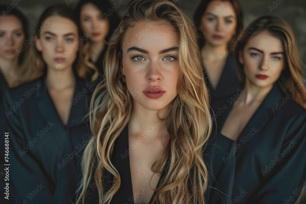 Group of beautiful and powerful Business women looking at the camera Group of beautiful and powerful Business women looking at the camera