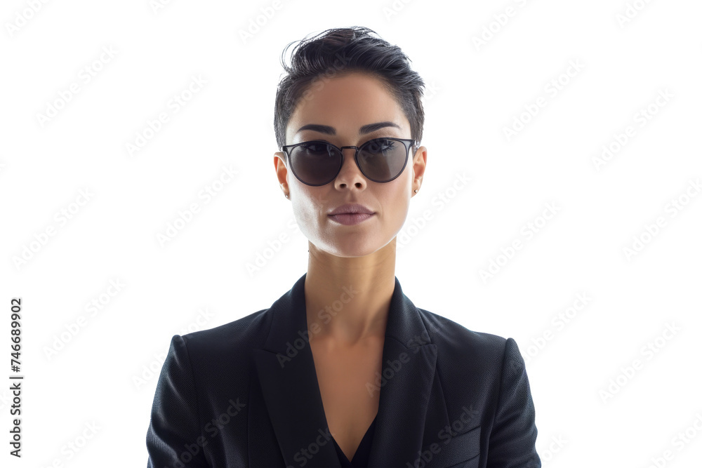 Portrait of beautiful confident woman looking at camera. Female entrepreneur posing on white background