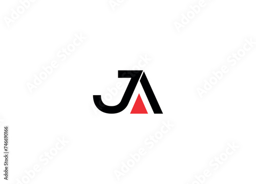 JA minimalist modern logo design vector icon template