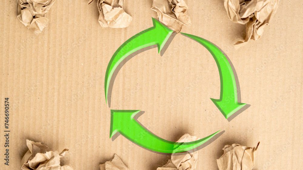 cardboard recycling, cardboard pieces, Recycling, concept Eco, Recycle ...