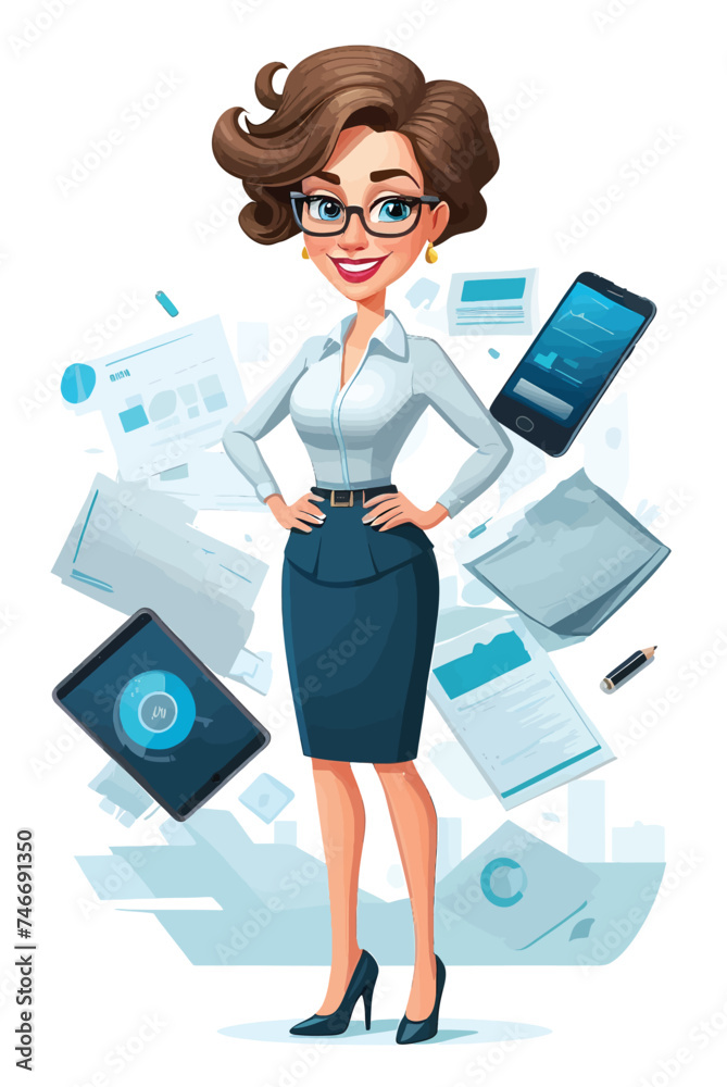 Detailed and professionally styled advertising manager character