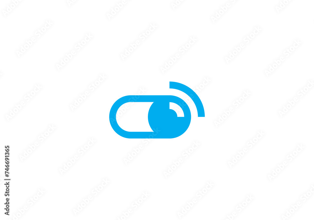 simple wifi with on off button logo. wireless communication creative icon design simple wifi with on off button logo. wireless communication creative icon design