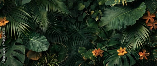 tropical foliage illustration Generative AI