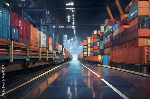 container cargo freight ship. Generative ai