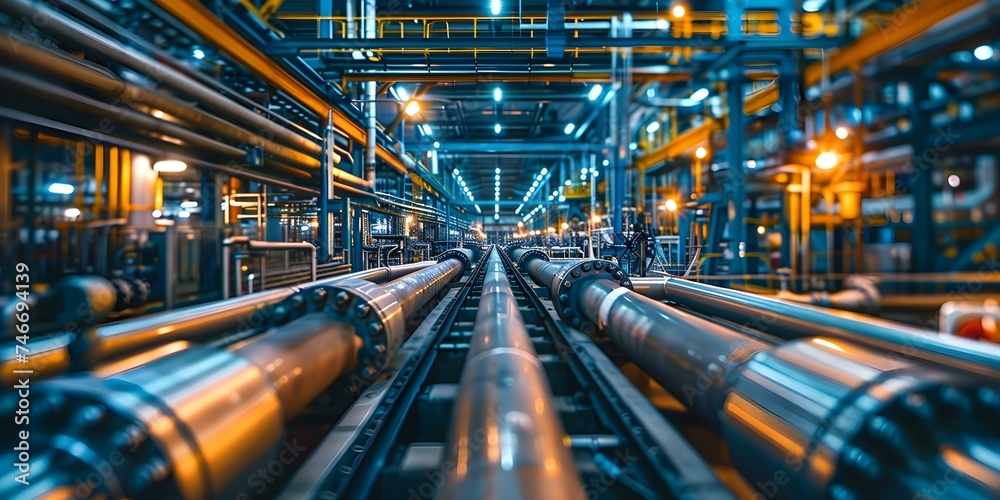 Operating Oil and Gas Pipelines During Oil Refining Systems. Concept Oil Refining Systems, Gas Pipelines, Operations Management, Safety Measures, Environmental Impact