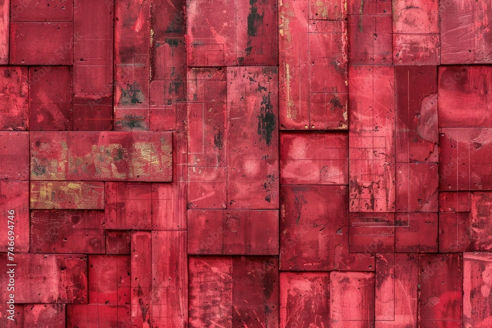 Abstract geometric maroon brick wall texture pattern. Abstract geometric maroon brick wall texture pattern.