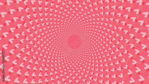 Abstract spiral love women's day pink background.
