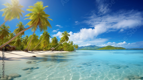 Serene Island Paradise - where Azure Waters meet Lush Green Foliage and Pristine Beaches © Ethel
