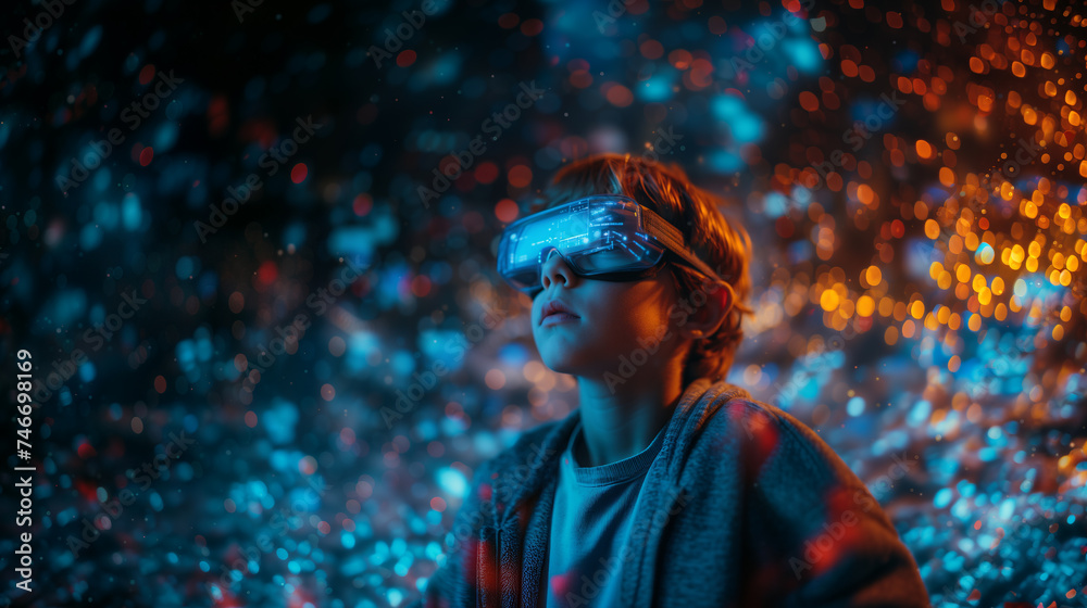 Immersive Learning Child Experiencing Augmented Reality via VR Glasses