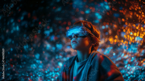 Immersive Learning Child Experiencing Augmented Reality via VR Glasses