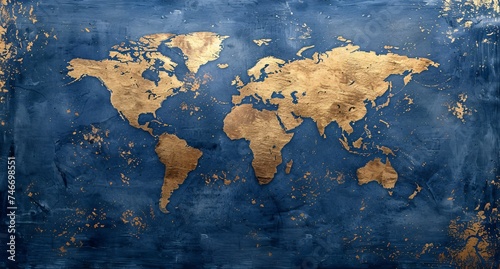 3D world map illustration 