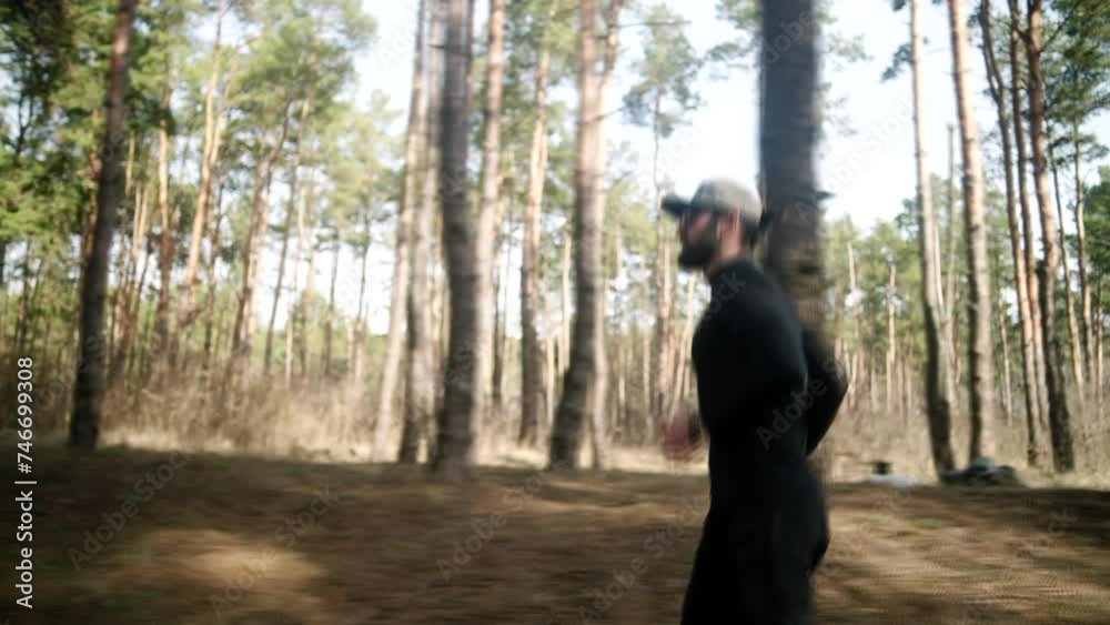 Marathon runner doing cardio cross training by running on trail Marathon runner doing cardio cross training by running on trail