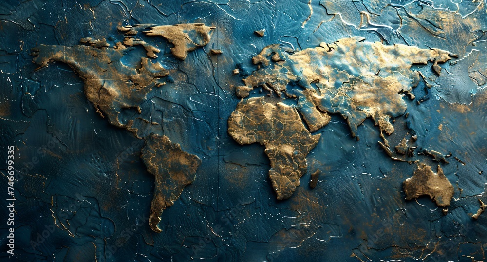 Fototapeta premium 3D world map illustration 