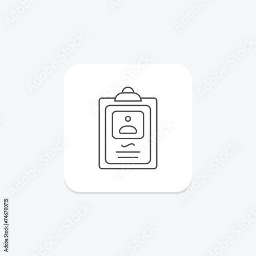 Bio icon, biography, aboutme, description, personal thinline icon, editable vector icon, pixel perfect, illustrator ai file