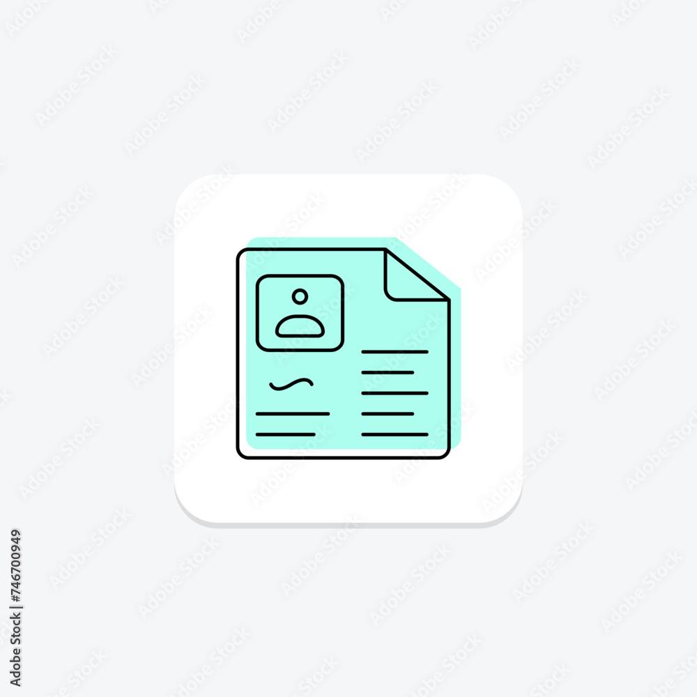 Profile icon, account, user, socialmedia, engagement color shadow thinline icon, editable vector icon, pixel perfect, illustrator ai file