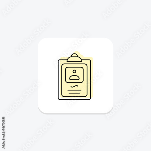 Bio icon, biography, aboutme, description, personal color shadow thinline icon, editable vector icon, pixel perfect, illustrator ai file
