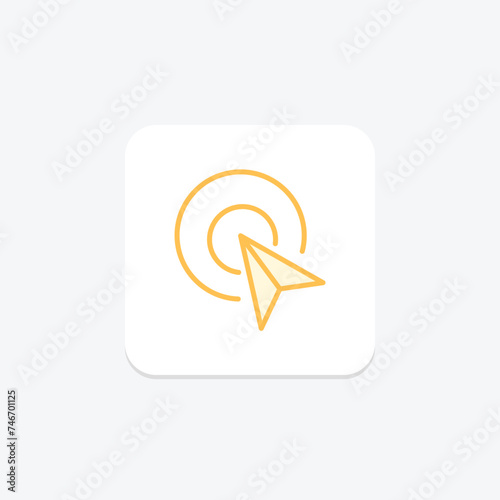 Clicks icon, ctr, link, website, engagement duotone line icon, editable vector icon, pixel perfect, illustrator ai file