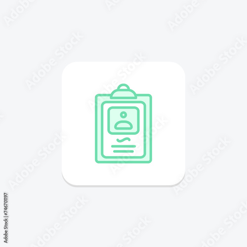 Bio icon, biography, aboutme, description, personal duotone line icon, editable vector icon, pixel perfect, illustrator ai file