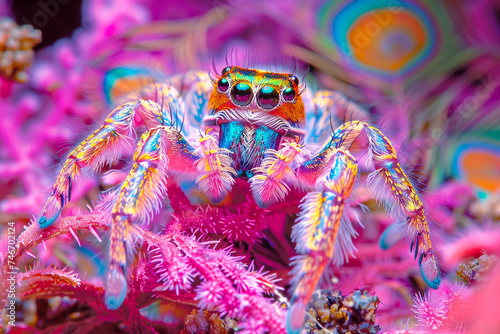Radical Colors of peacock spiders, Colorful Fantasia in the underbrush