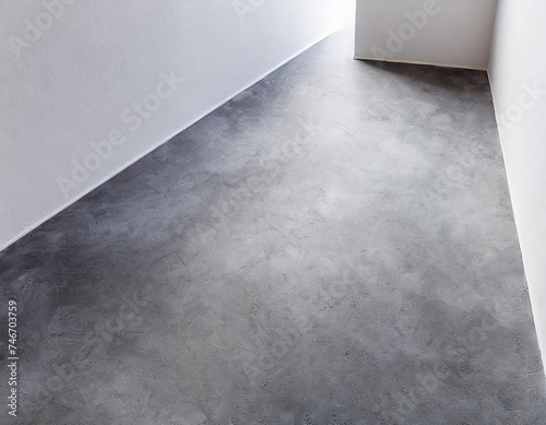 parete in cemento chiaro con pavimento in cemento scuro photo