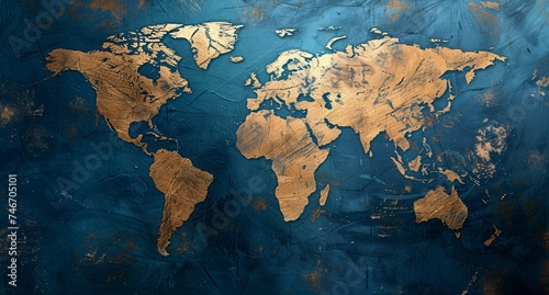 3D world map illustration 