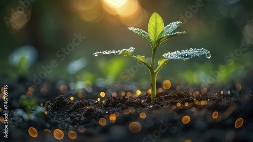 Idea seed sprouting in digital soil fosters cross-blur sustainable technology growth of new concepts.