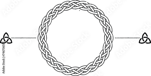 Celtic Symbols Header with Knot Braid Ring and Triquetra