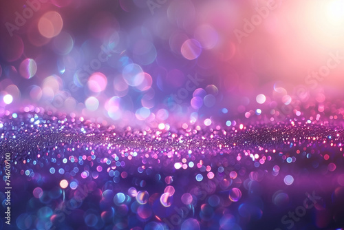 abstract glitter silver, purple, blue lights background. de-focused. banner