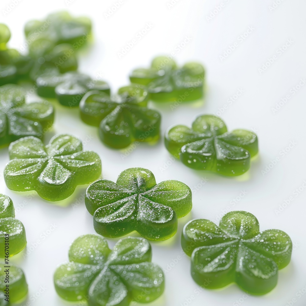shamrock gumdrop jello on a white background shamrock gumdrop jello on a white background
