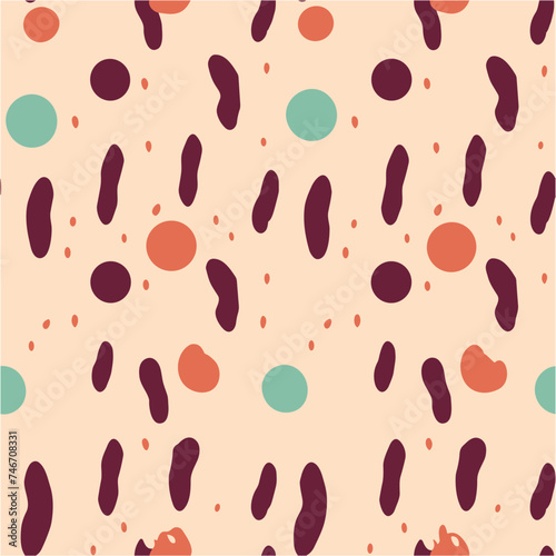 Seasonal vector background. Watercolor wave, circle, doodles texture background. Vector hand drawn illustration. Modern design paper, wallpaper, textile, cover, print. Seamless.