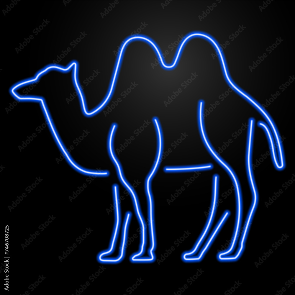 camel neon sign, modern glowing banner design, colorful modern design trend on black background. Vector illustration. camel neon sign, modern glowing banner design, colorful modern design trend on black background. Vector illustration.