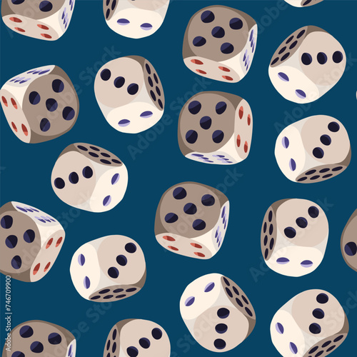 Vector isolated illustration of pattern with playing dice.