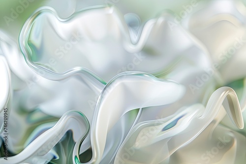Glass organic forms, close-up plastic object, macro, 3d abstract background photo