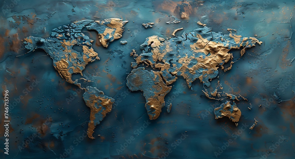 Fototapeta premium 3D world map illustration 