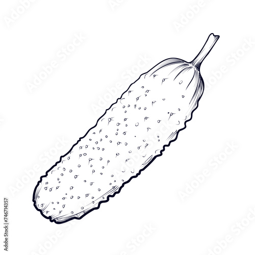 hand drawn cucumber vector illustration