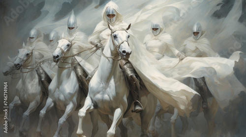 Knights in white sating.