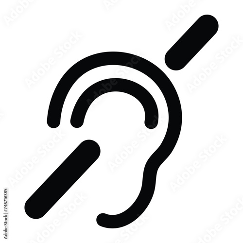  Deafness icon, hard of hearing icon,audible icon, deaf icon photo