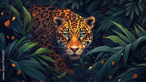 A fearsome jaguar  generative AI