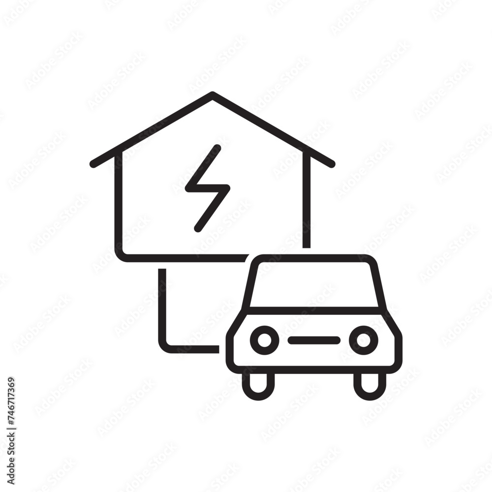 Ev Charger Home Icon Ev Charger Home Icon