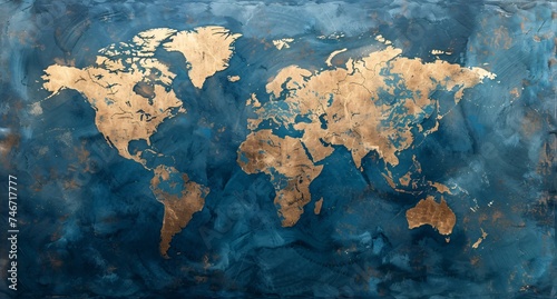 3D world map illustration 