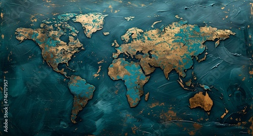 3D world map illustration	