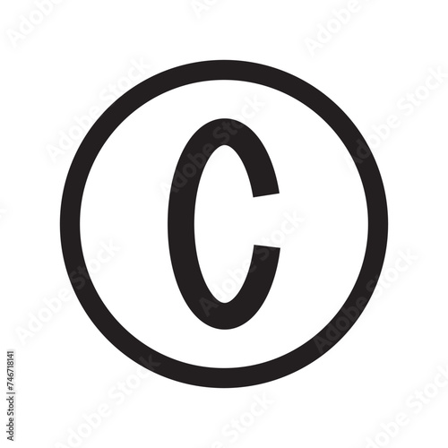 Copyright icon vector. copyright sign and symbol
