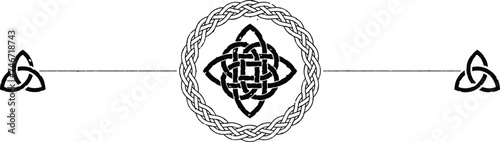 Celtic Header with Braid Ring, Celtic Knot and Triquetra photo