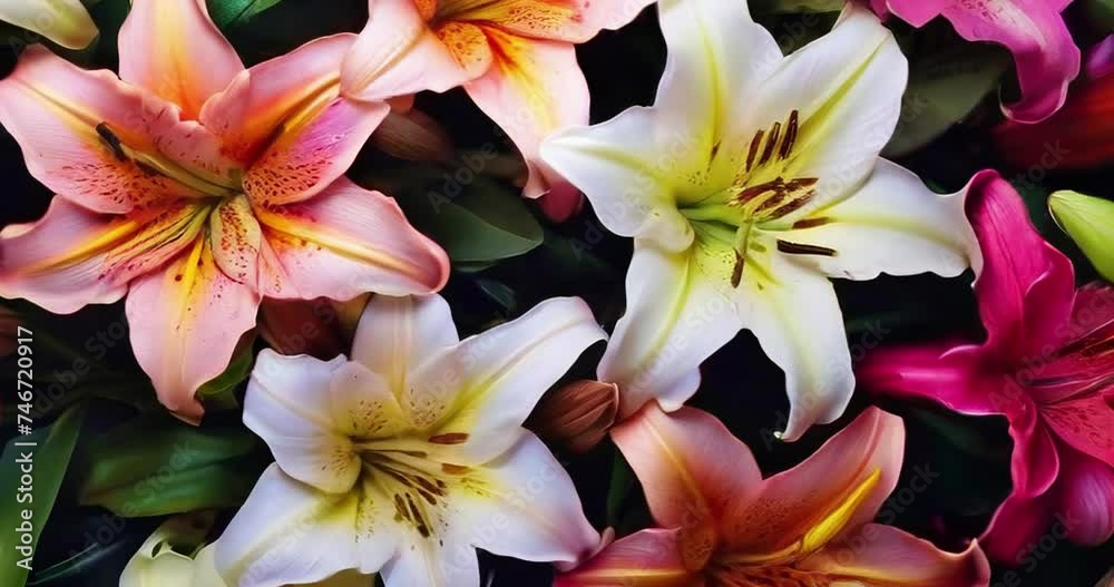 bouquet of lilies, valentine day, woman's day, mother's day. bouquet of lilies, valentine day, woman's day, mother's day.