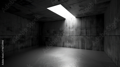 Chilling Abandoned Warehouse Interior, Moody Atmosphere created with Generative AI technology