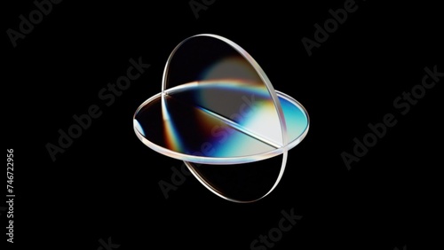 Glossy dispersion circles. Computer generated 3d render