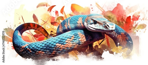 3d vector illustration of a very venomous but docile big Snake cartoon character