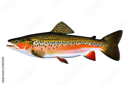 a high quality stock photograph of a single trout fish isolated on transparent background