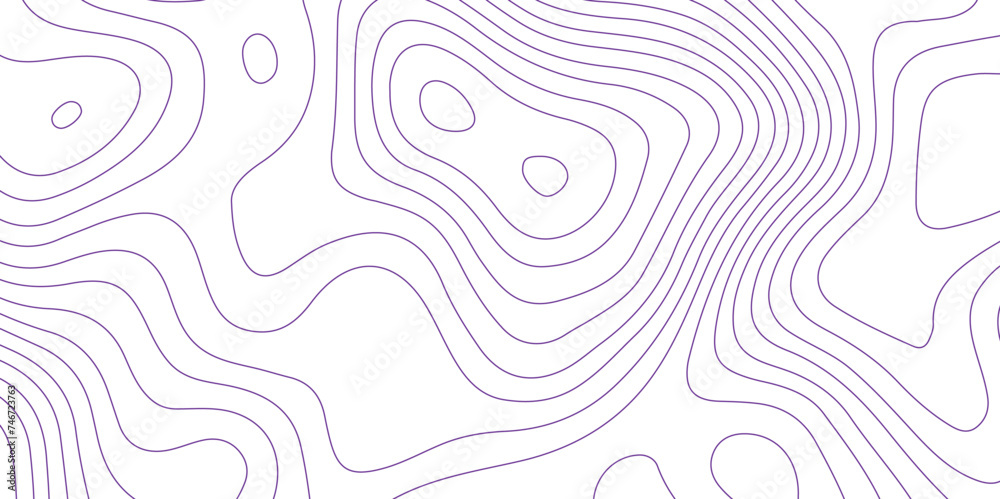 Abstract background with topographic contour map with purple color geographic line map .white wave paper curved reliefs abstract background .vector illustration of topographic line contour map design. - obrazy, fototapety, plakaty 