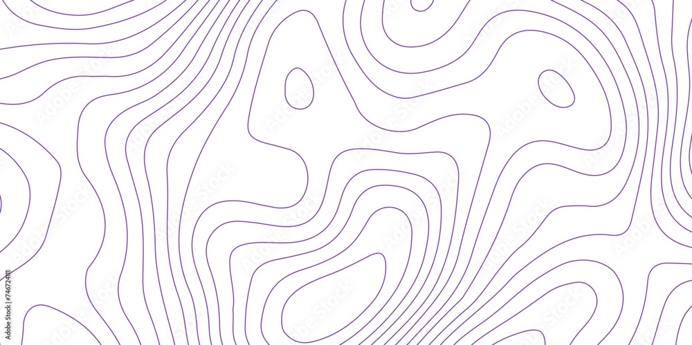 Abstract background with topographic contour map with purple color geographic line map .white wave paper curved reliefs abstract background .vector illustration of topographic line contour map design. - obrazy, fototapety, plakaty 